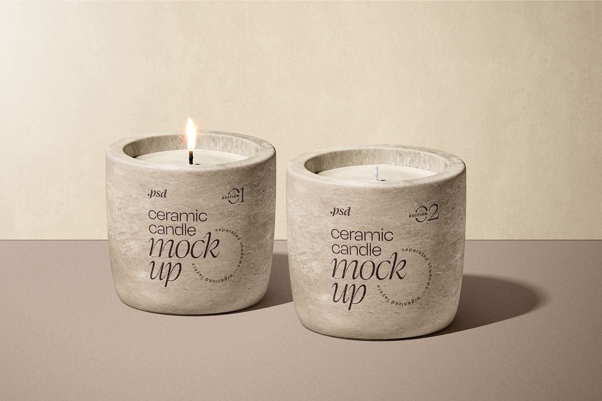 Candle Mockup Set, a Cups & Container Mockup by mockupatelier (Photo 8 of 12)