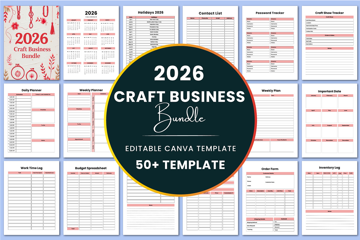 All-In-One Business Organizer Bundle, a Stationery Template by Shumaya (Photo 3 of 10)
