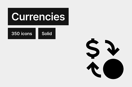 Currencies Solid - 350 icons