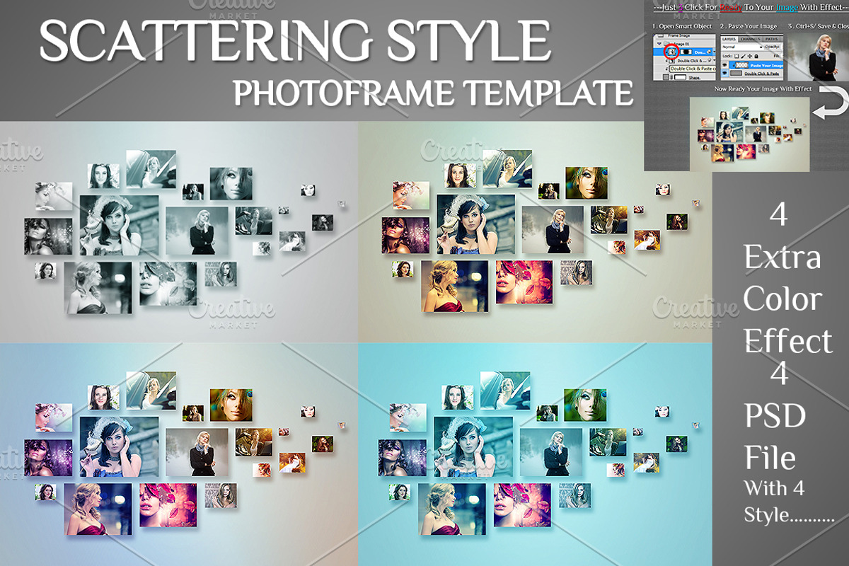 Scattering Style Photo Template, a Texture Graphic by MithunLekson (Photo 5 of 8)