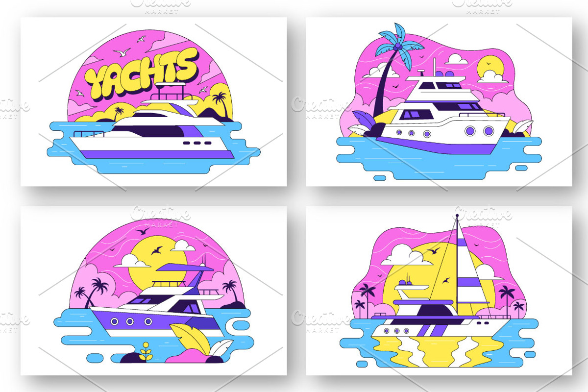 10 Luxury Yacht Illustration, an Illustration by denayunebgt (Photo 3 of 4)