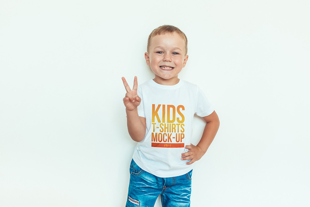 Kids T-Shirt Mock-Up Vol 4, a Shirt Mockup by Freeman Studio (Photo 6 of 14)