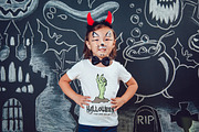 Halloween Kids T-Shirt Mock-Up, a Shirt Mockup by Freeman Studio (Thumbnail 17 of 19)