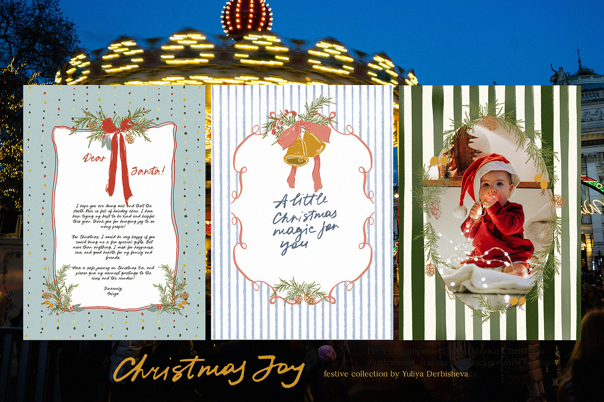 Christmas Backgrounds Frames Flowers, an Object Graphic by Yuliya Derbisheva (Photo 3 of 14)