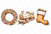 Christmas Gingerbread Clipart Bundle, an Illustration by DreamPrint404 (Thumbnail 6 of 6)