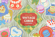 Vintage cakes, bows + BONUS patterns, a Food Illustration by My.Ordinarty (Thumbnail 1 of 11)