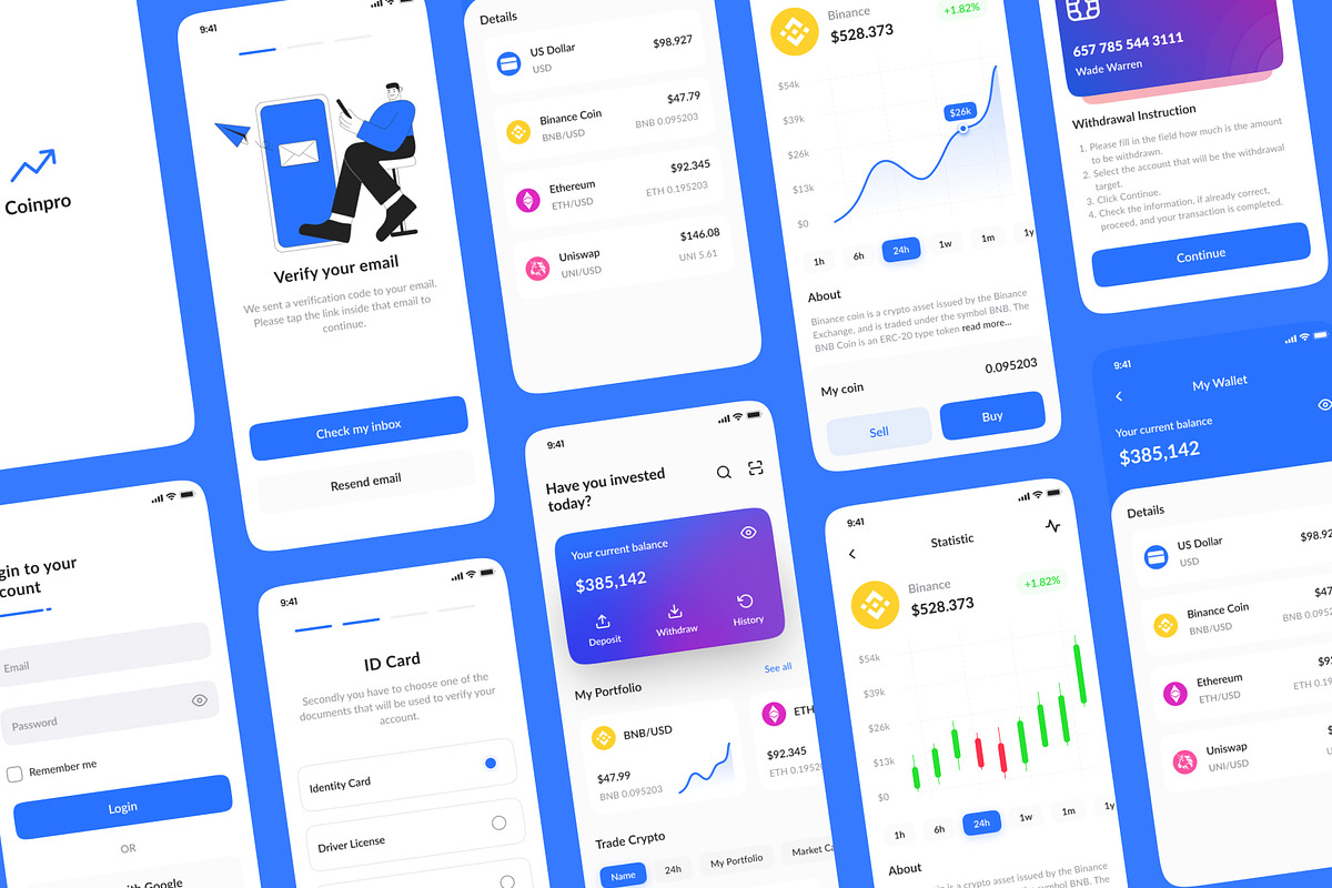 Coinpro App UI KIT, an UI Kit Template by Product Experience (Photo 6 of 6)