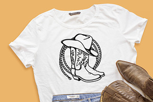 Cowboy Boots, Hat Cowboy Lasso Svg