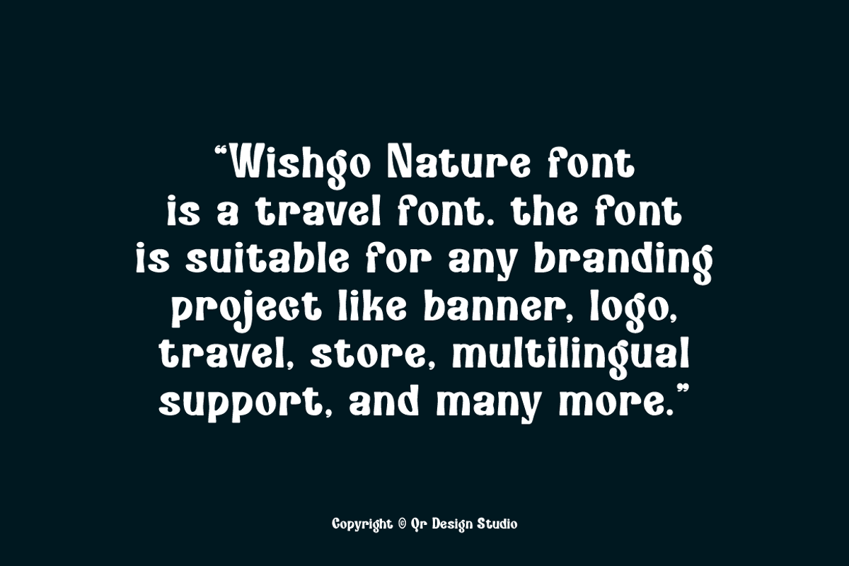 Wishgo Nature - Travel Font, a Sans Serif Font by QR Design Studio (Photo 8 of 12)