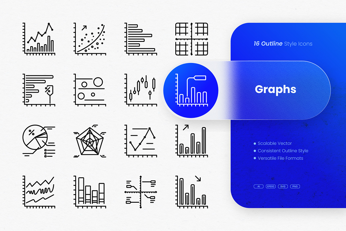 Graphs Outline Icons | Creative Market