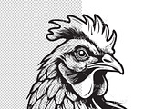 Vector of chicken head design., an Animal Illustration by yod67 (Thumbnail 2 of 6)