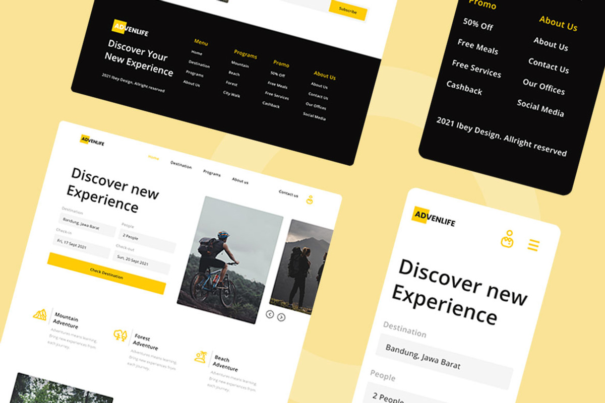 Adventure Travel Web Design, a Wireframe Template by INSPR STD (Photo 3 of 6)