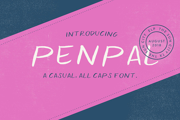 Penpal - a casual, all caps font preview 5