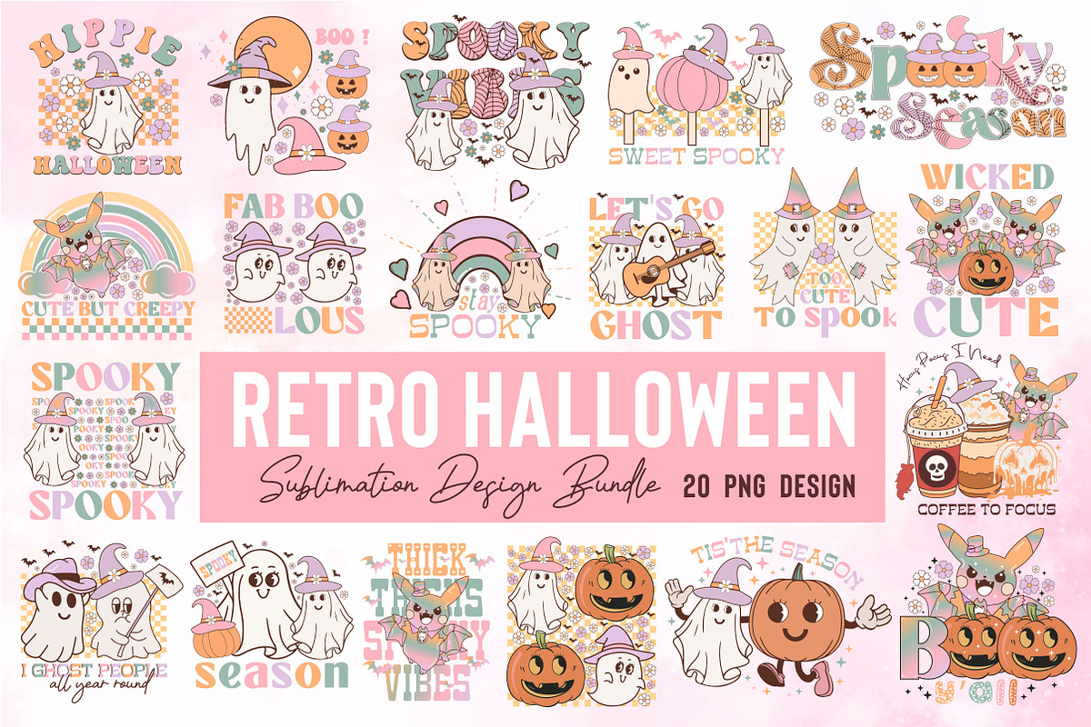 Halloween Sublimation Design Bundle, a Work Illustration by CreationArt (Photo 1 of 19)