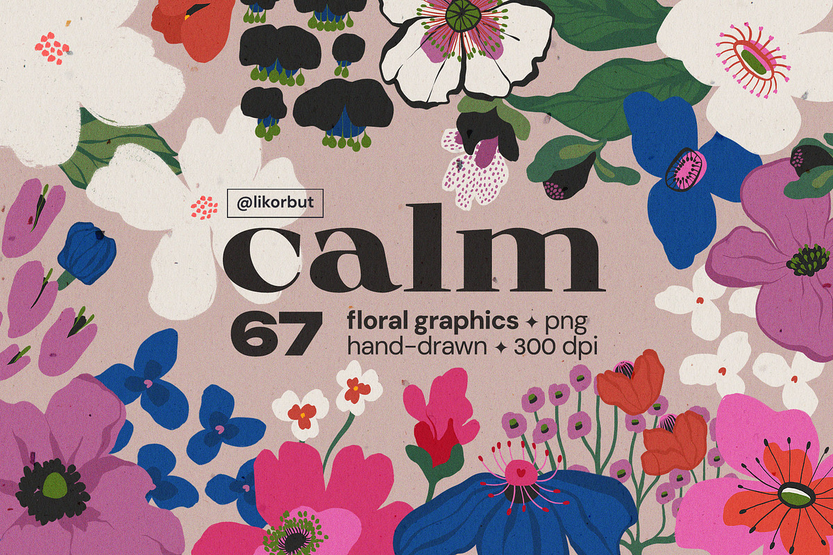 Flower Market Botanical Graphics, a Decorative Illustration by likorbut (Photo 1 of 9)