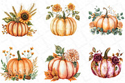 Autumn Flower Clipart, Fall Pumpkin, an Illustration by DreamPrint404 (Thumbnail 4 of 5)