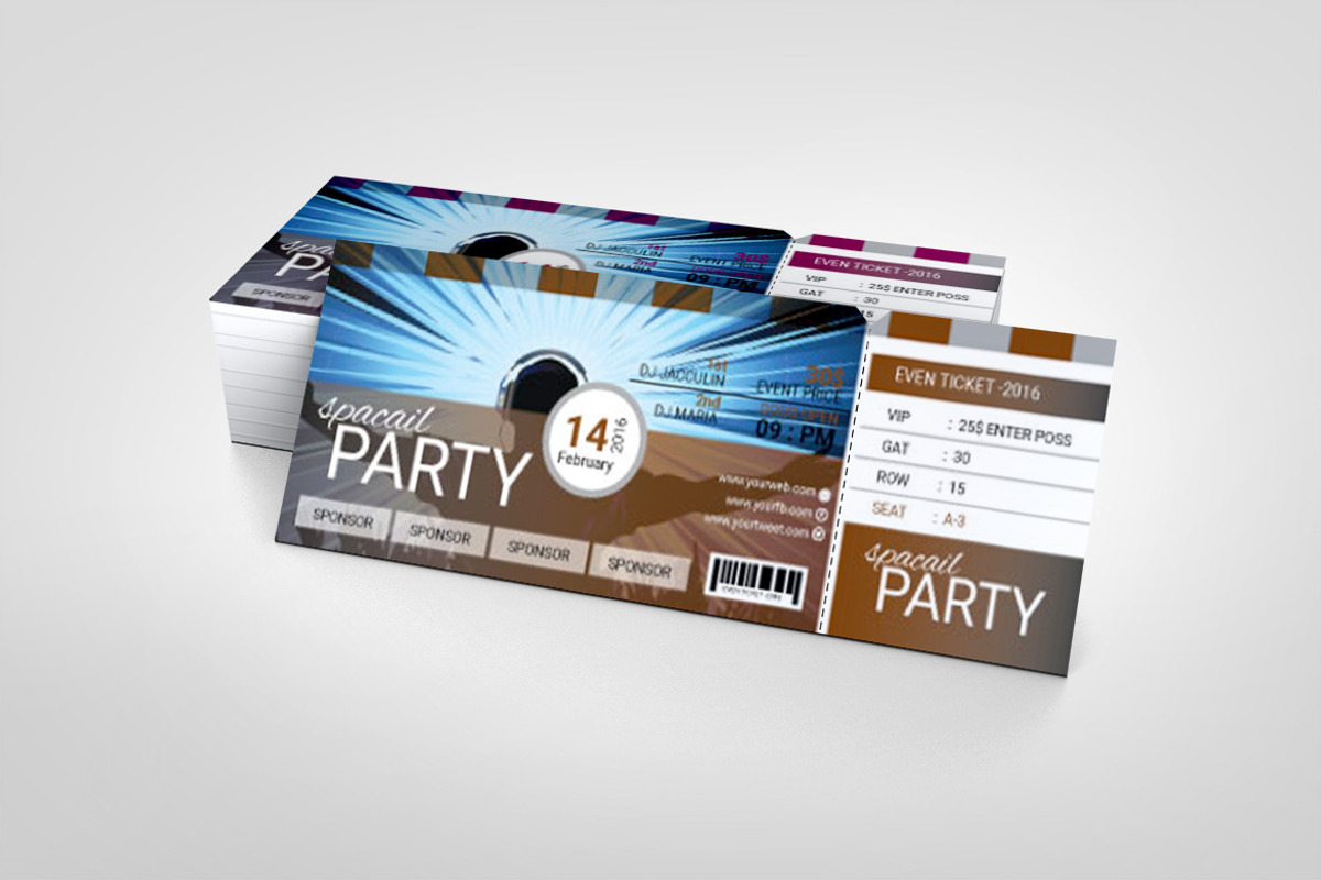 Premium Event Ticket Template, a Card Template by BrandlyTemplate (Photo 2 of 4)