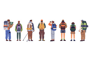 People with backpacks backs, a Sport Illustration by YummyBuum