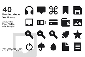 40 Interface Vol 1 - Glyph, a Solid Icon by Kmg Design