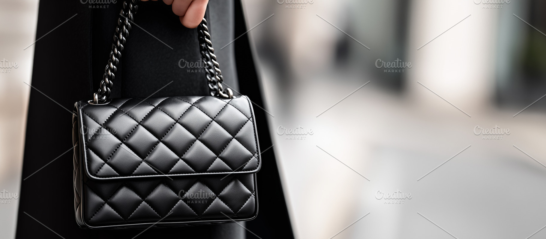 Close up of a luxurious black bag, a Beauty & Fashion Photo by MistyDay