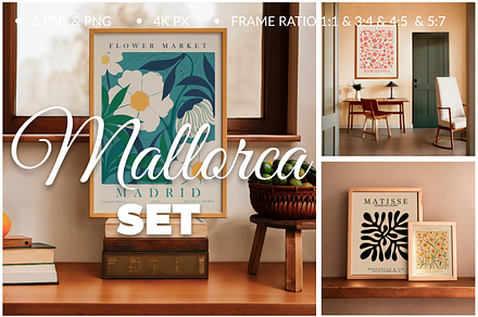 Mockups for Poster Set Mallorca 6PSD, a Product Mockup by SigaSigaMockup