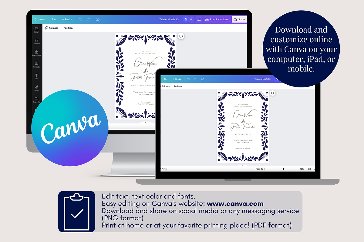 Mexican Talavera Wedding Bundle, a Templates & Theme by Akbaly (Photo 14 of 16)