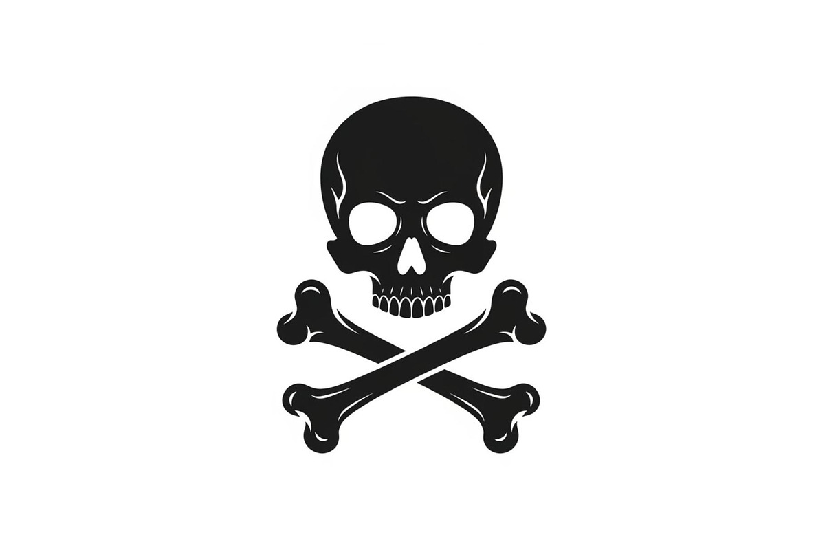 Skull & Crossbones Silhouette Vector, an Illustration by jahid234 (Photo 34 of 51)
