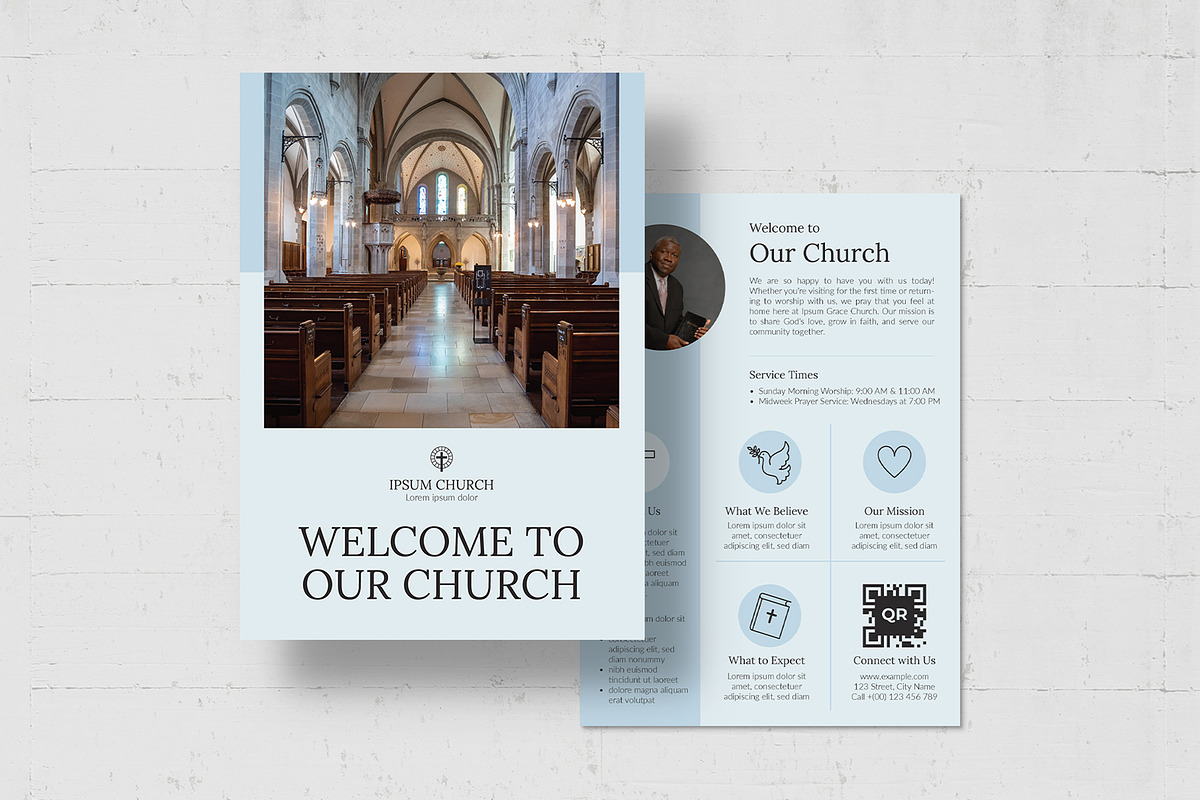 Church Welcome Card Template, a Poster Template by BrandPacks (Photo 1 of 5)