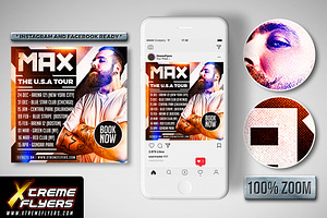 DJ Tour Schedule Flyer Template