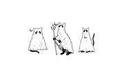 10 Cute Ghost Cat Collection, an Animal Illustration by Design by sebrodbrick (Thumbnail 2 of 4)