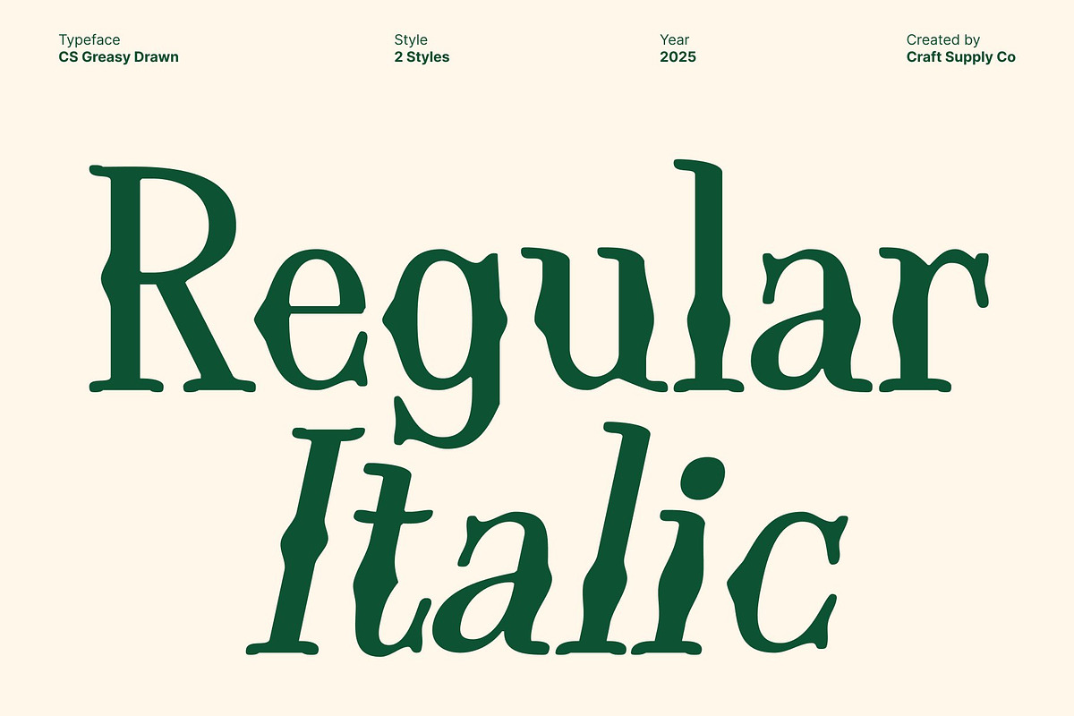 CS Greasy Drawn, a Serif Font by Craft Supply Co. (Photo 3 of 8)