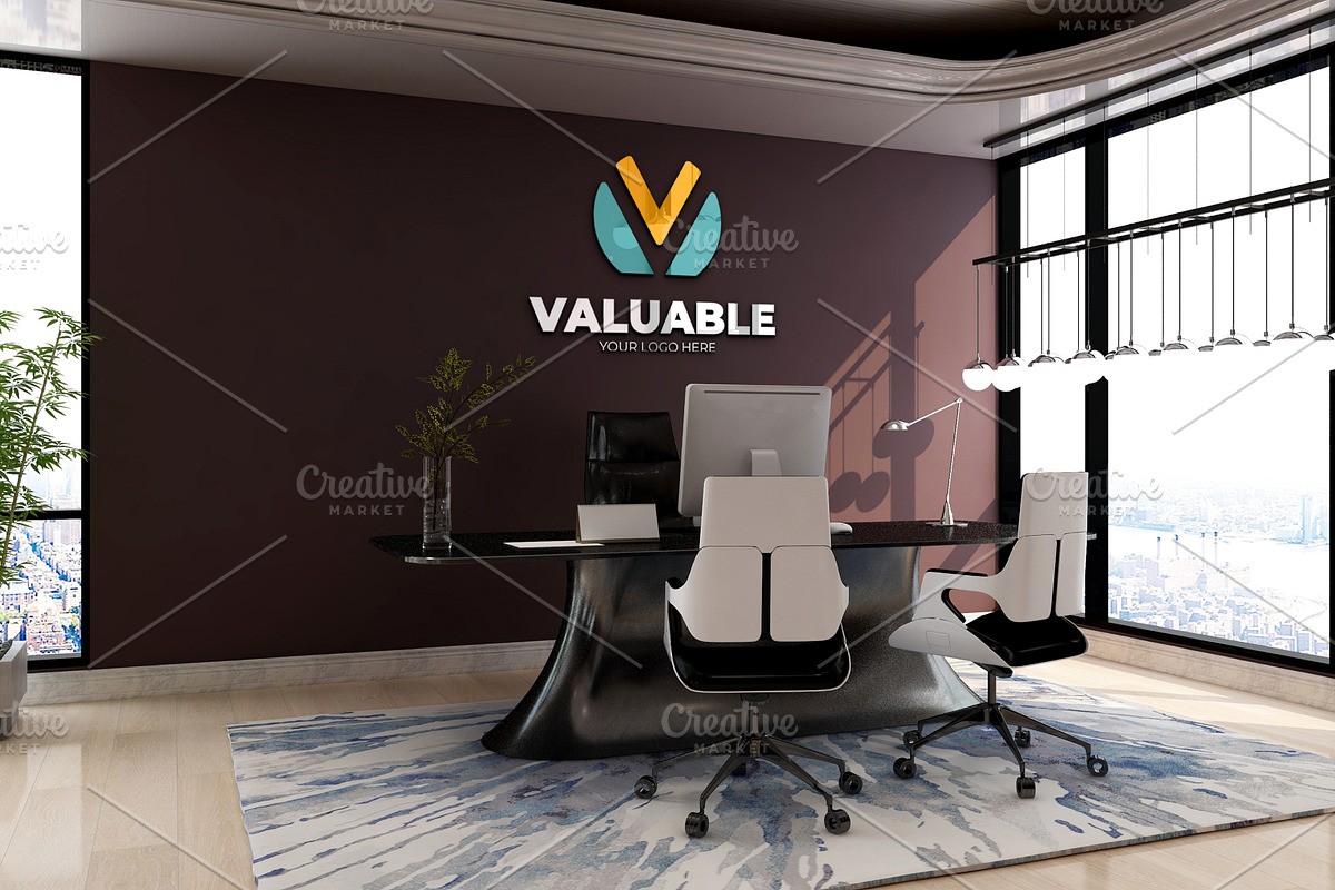 PSD Office Interior Wall Mockup, a Product Mockup by Ayy (Photo 7 of 17)