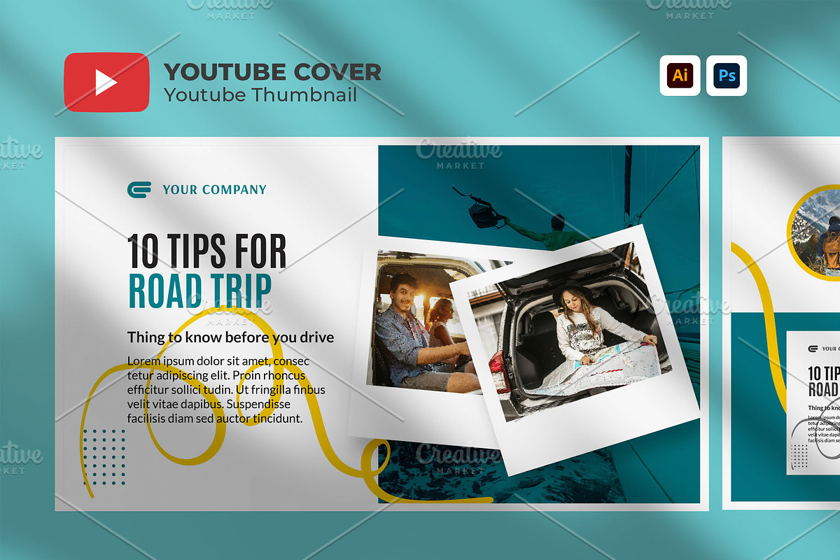 Travel Youtube Thumbnail Template, a Social Media Template by hekenostudio (Photo 1 of 4)
