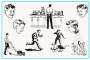 28 Authentic Retro 1950s Vectors, a Person Illustration by Piddix Archives (Thumbnail 4 of 5)