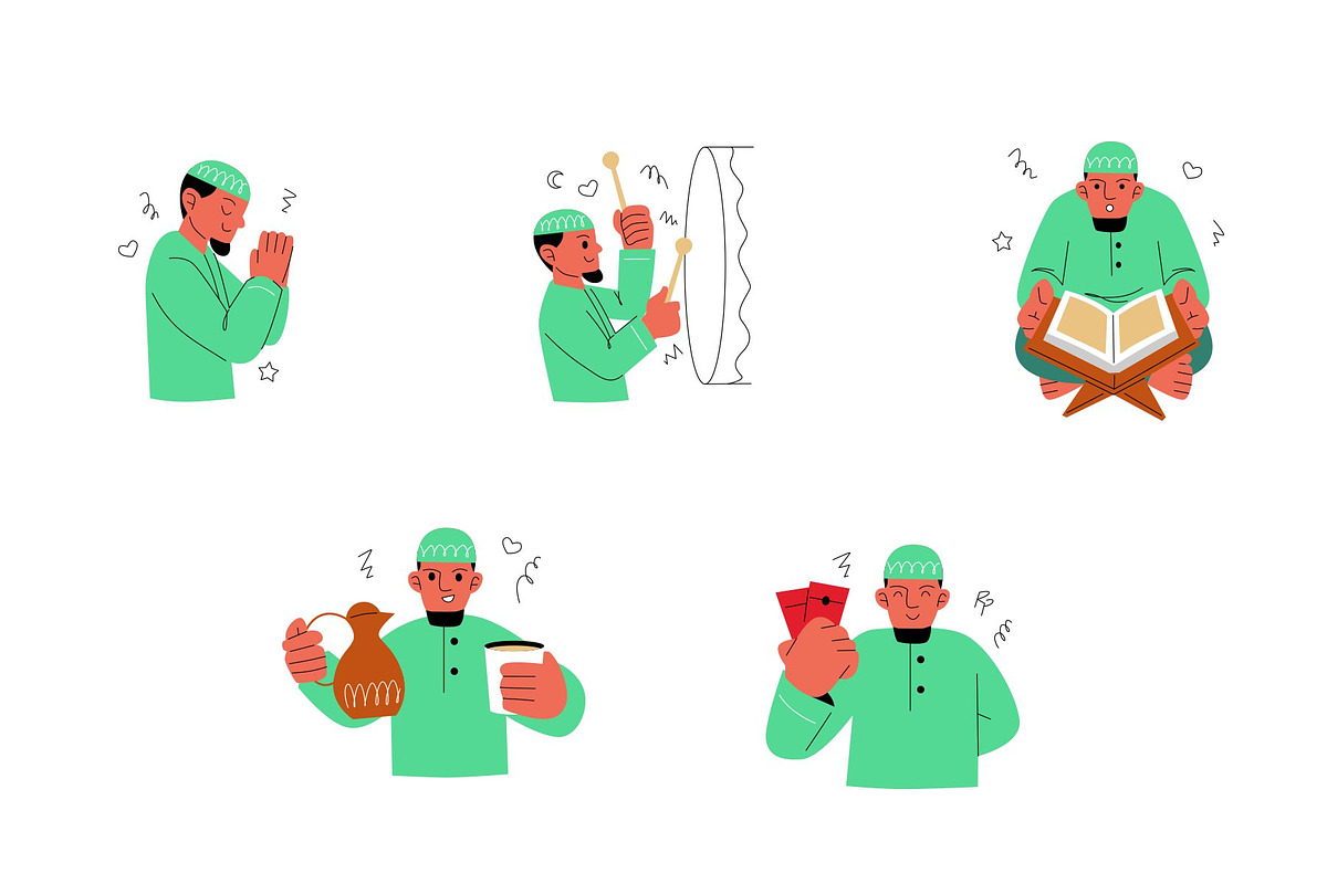 Character Eid Fitr Man Illustration, a Person Illustration by SLAB! Design (Photo 3 of 3)