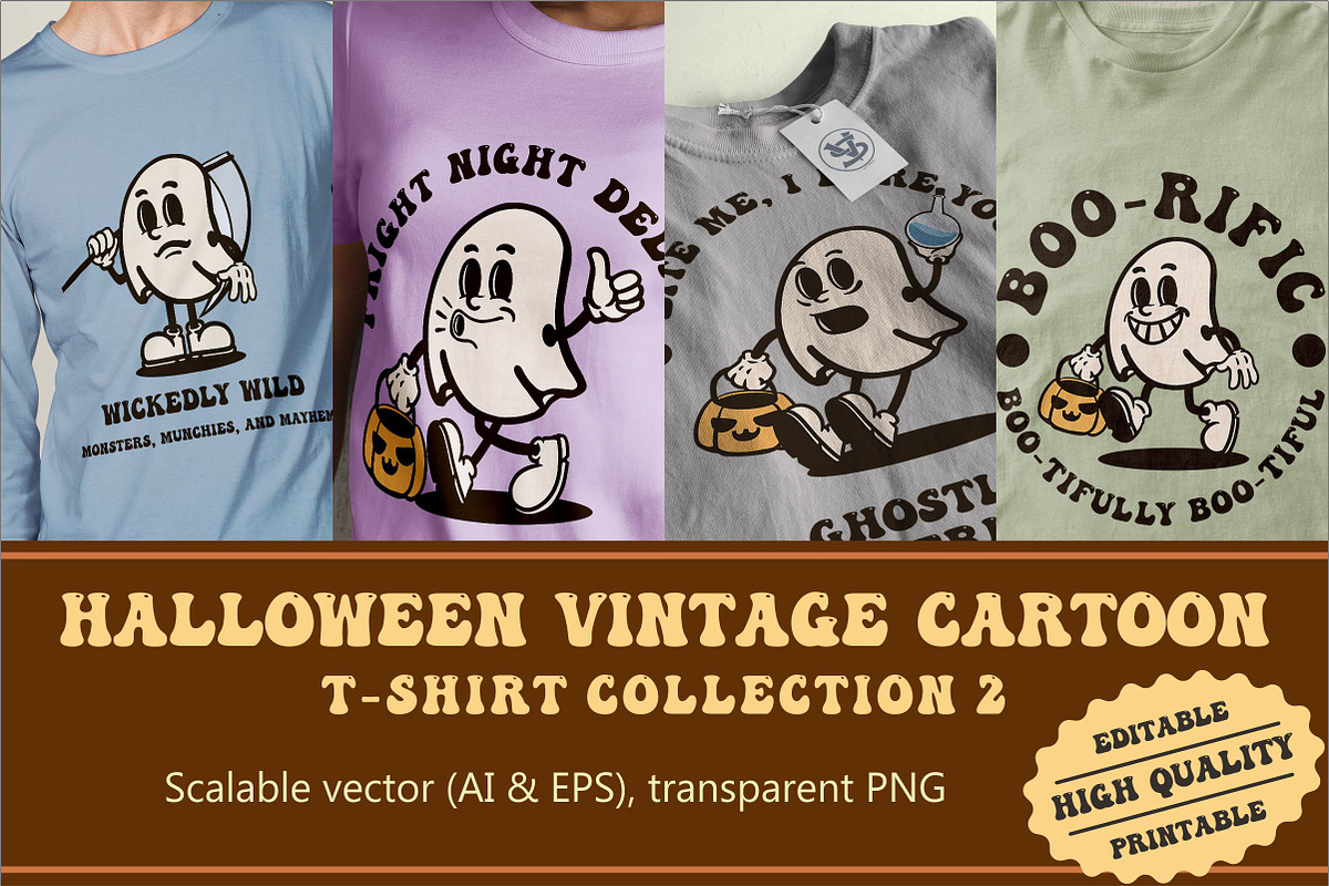Halloween Hollow Vintage Cartoon, an Illustration by vectstudio (Photo 1 of 5)