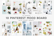 10 Pinterest Mood Board Templates V1, a Social Media Template by Creativetacos (Thumbnail 1 of 6)