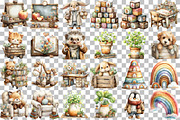 Cute Kindergarten Watercolor Clipart, an Illustration by DreamCafeArt (Thumbnail 2 of 6)