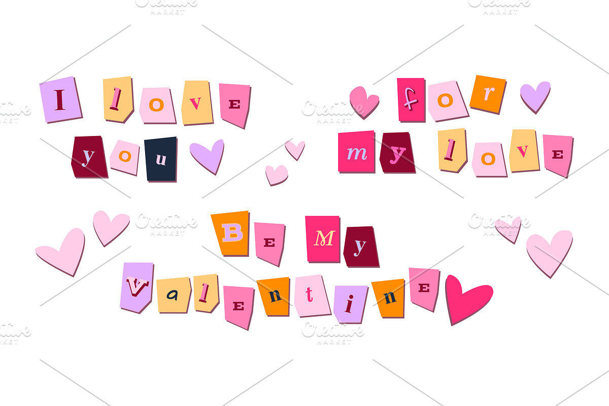 Romantic clipping letters - y2k, an Illustration by art PVP - market