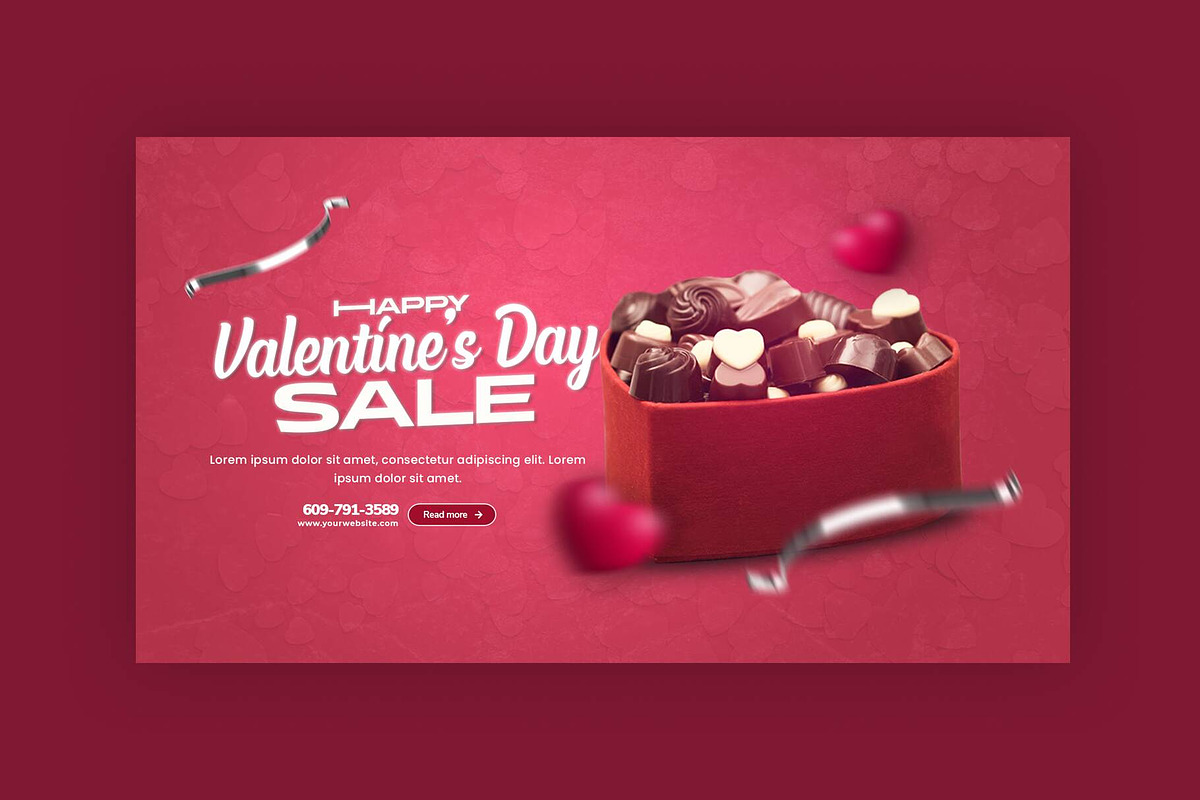 Valentine's Day Promotion Banner, a Social Media Template by Saman Osama (Photo 1 of 3)