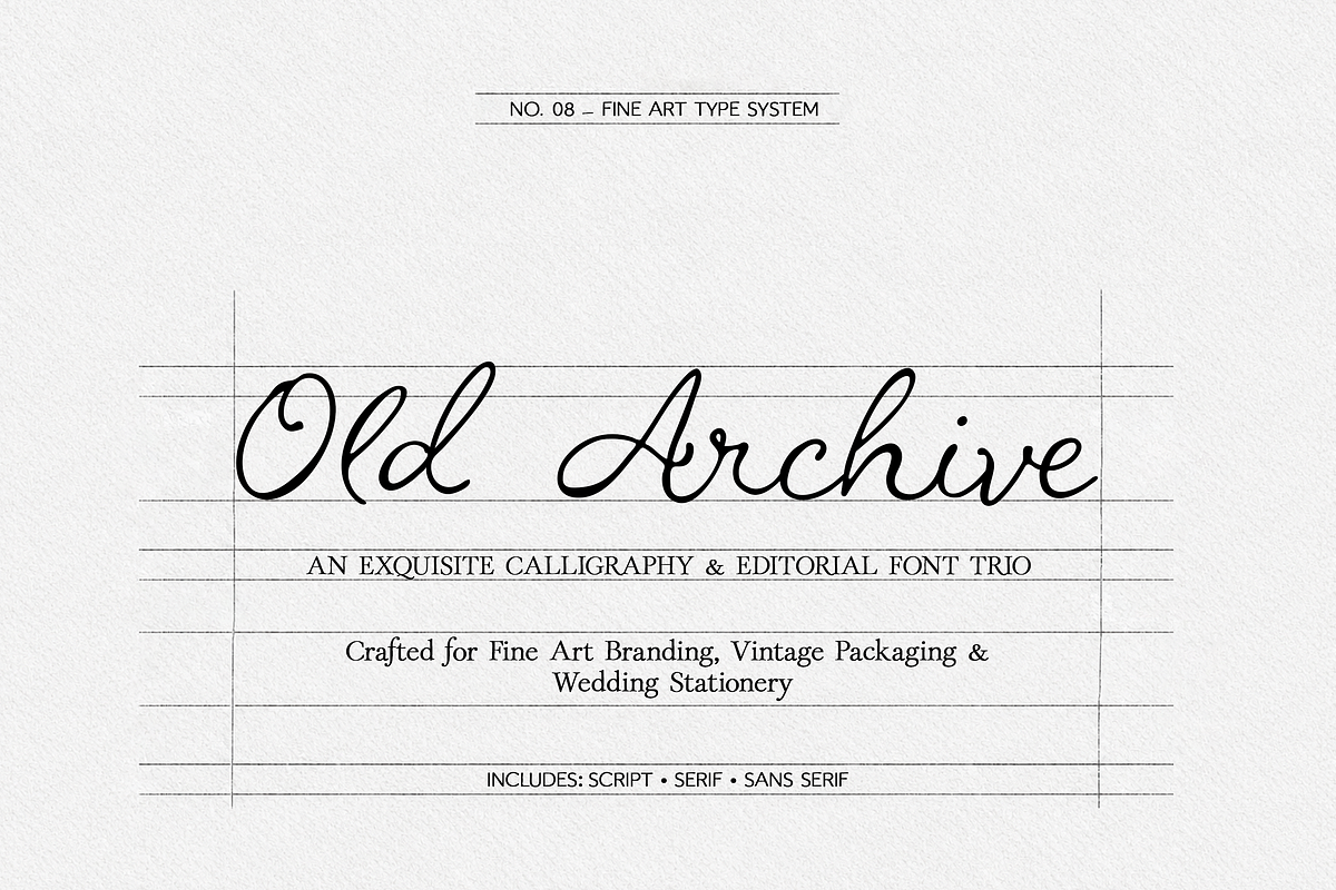 Old Archive - Vintage Font Trio, a Script Font by elvinova (Photo 1 of 13)