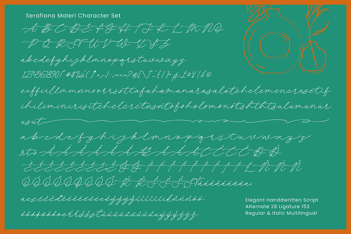 Serafiona Maleri Elegant Handwritten, a Script Font by Letterena Studios Script (Photo 8 of 15)