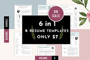 CV Resume Template Bundle Vol 5, a Resume Template by GResume (Thumbnail 1 of 8)