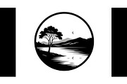 Circular Nature Landscape Silhouette, an Illustration by yasushie (Thumbnail 29 of 51)
