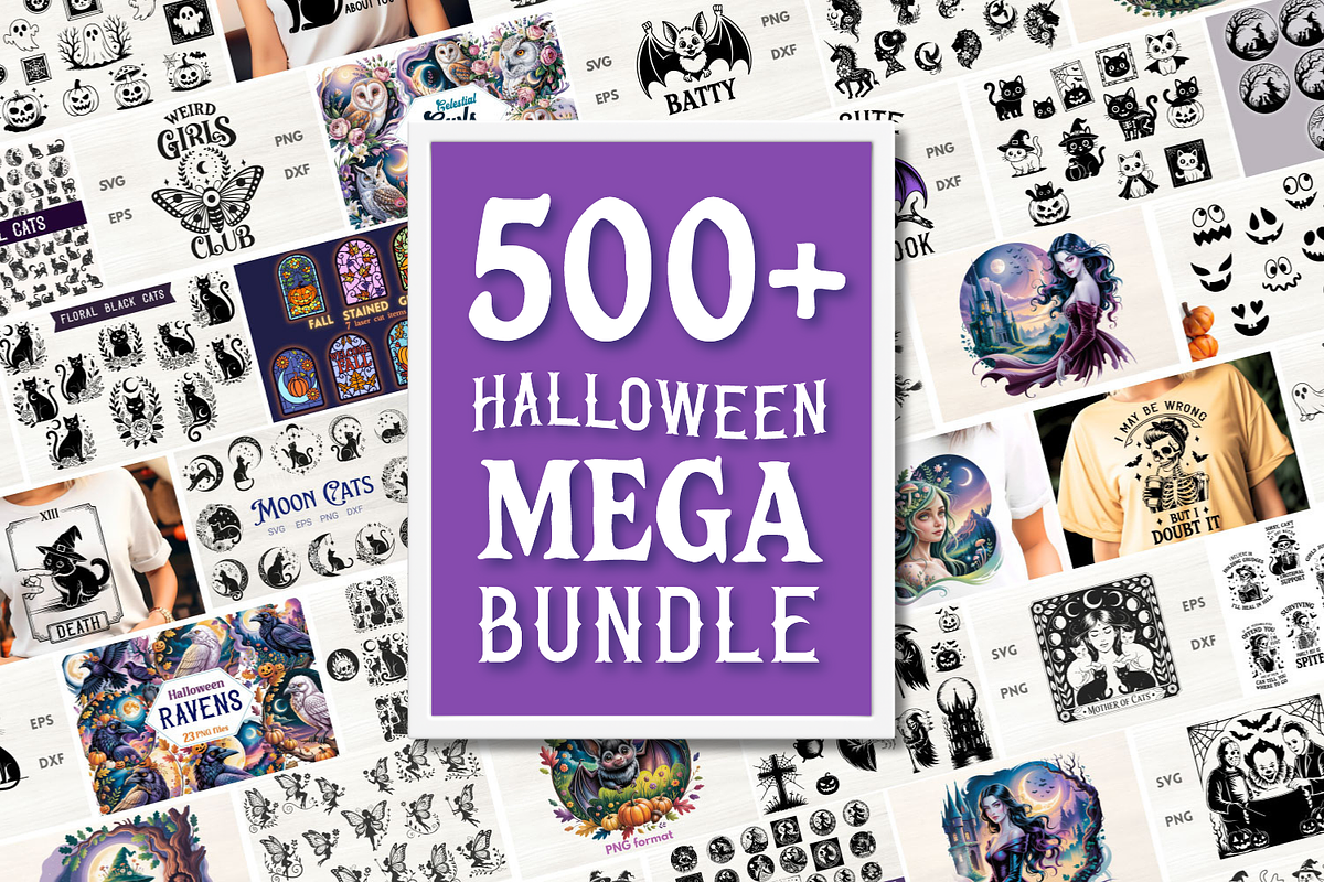 MEGA Halloween Bundle 558 items, a Seasonal Illustration by TatianaCociorva (Photo 1 of 12)