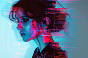 90 Glitch faces, a Person Illustration by Handmadefont (Thumbnail 89 of 94)