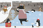 Winter Holidays, an Animal Illustration by Alena (Thumbnail 1 of 5)