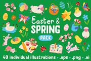 Easter & Spring Pack - Vector, a Seasonal Illustration by Carole Chevalier (Thumbnail 1 of 11)