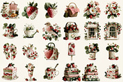 Strawberry Clipart Cottagecore Png, an Illustration by DreamCafeArt (Thumbnail 2 of 6)