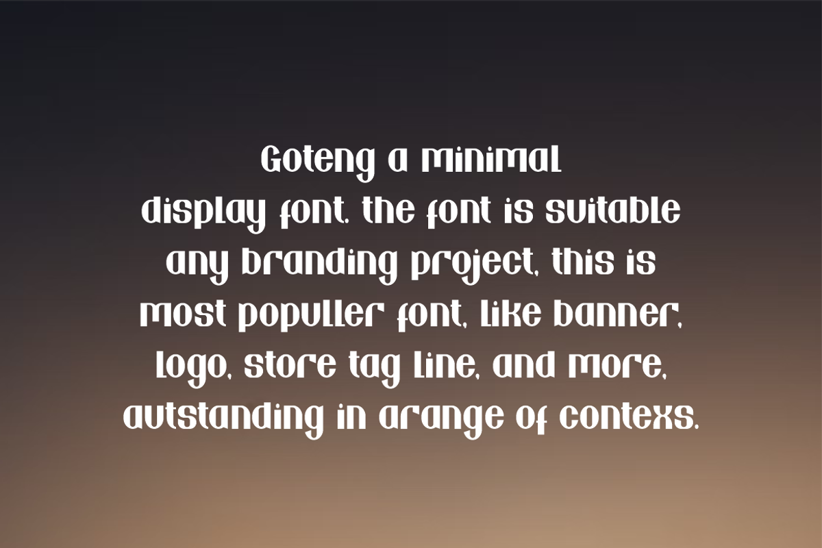 Goteng - Minimal Logo Font, a Sans Serif Font by Iqsiart Studio (Photo 4 of 6)